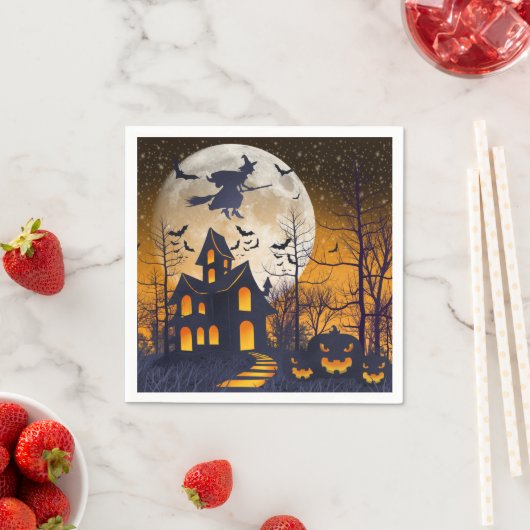 Spooky Spuk House Halloween Serviette (Beispiel)