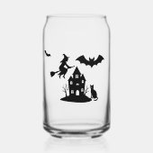 Spooky Spuk House & Hexe Silhouette | Dosenglas (Vorderseite)
