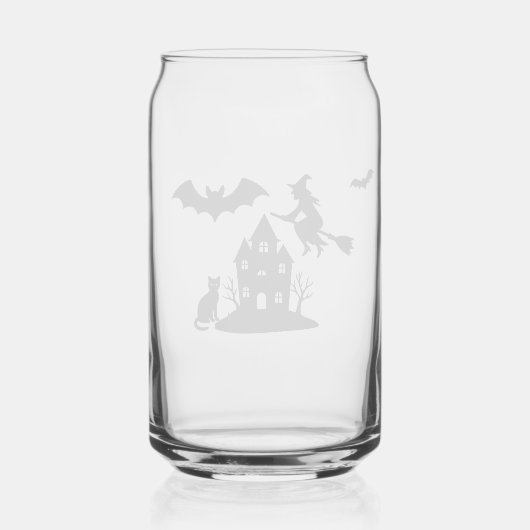Spooky Spuk House & Hexe Silhouette | Dosenglas (Rückseite)