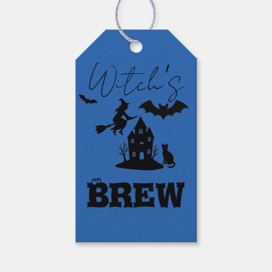 Spooky Spuk House & Hexe Silhouette | Geschenkanhänger (Vorderseite)