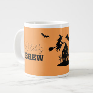 Spooky Spuk House & Hexe Silhouette   Jumbo-Tasse
