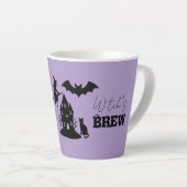 Spooky Spuk House & Hexe Silhouette | Milchtasse (Rechte Ecke)