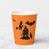 Spooky Spuk House & Hexe Silhouette | Pappbecher (Vorderseite)