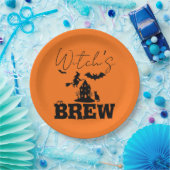 Spooky Spuk House & Hexe Silhouette | Pappteller (Party)