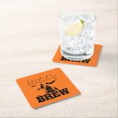 Spooky Spuk House & Hexe Silhouette | Rechteckiger Pappuntersetzer (Vor Ort)