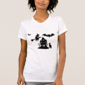 Spooky Spuk House & Hexe Silhouette | T-Shirt (Vorderseite)