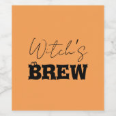 Spooky Spuk House & Hexe Silhouette | Weinetikett (Einzelnes Label)