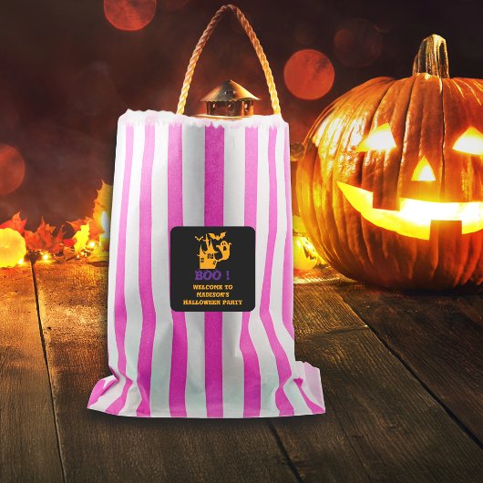 Spooky Spuk House Individuelle Name Quadratischer Aufkleber