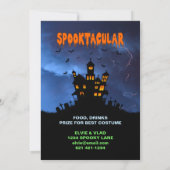 Spooky Spuk House mit Bats Storm Einladung (Rückseite)