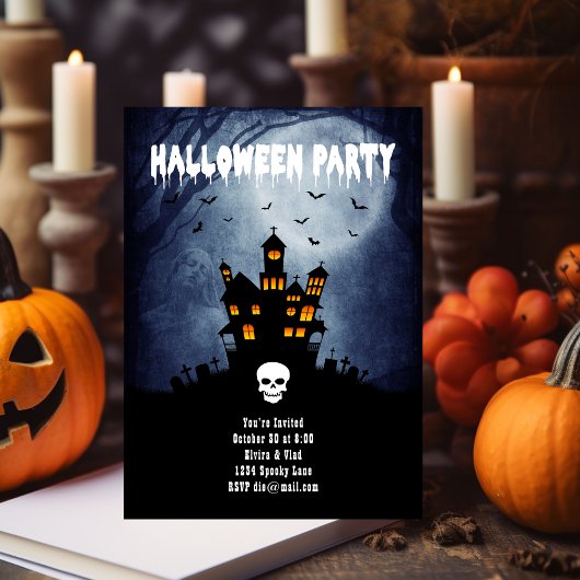 Spooky Spuk House mit Blue Ghost Begleitkarte