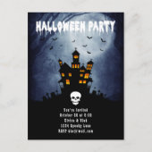 Spooky Spuk House mit Blue Ghost Postkarte (Vorderseite)