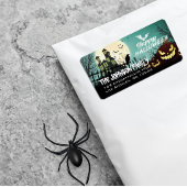 Spooky Spuk House Night Sky Halloween-Adresse Adressaufkleber