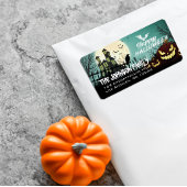 Spooky Spuk House Night Sky Halloween-Adresse Adressaufkleber