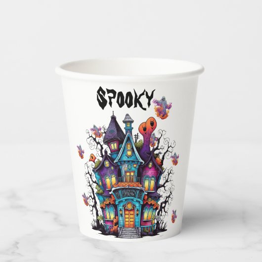 Spooky Spuk House Pappbecher (Vorderseite)