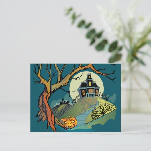 Spooky Spuk House Postkarte (Stehend Vorderseite)
