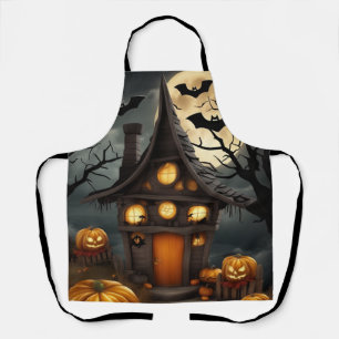 Spooky Spuk House Pumpkin Moon Halloween Schürze