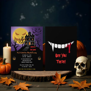 Spooky Spuk House Silhouette Halloween-Party Einladung