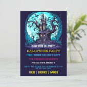 Spooky Spuk Manor Halloween-Party Einladungen (Stehend Vorderseite)