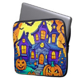 Spooky Spuk Mansion Art Laptopschutzhülle (Vorderseite Links)