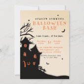Spooky Spuk Mansion Black Design Halloween Einladung (Vorderseite)