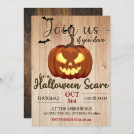 Spooky Spuk Pumpkin Carving Halloween Beängstigend Einladung