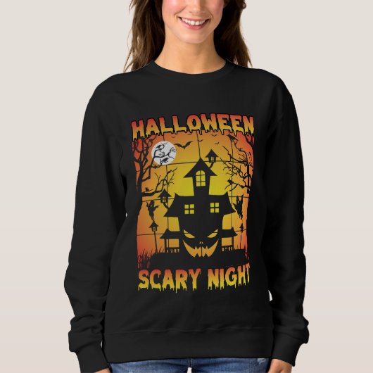 Spooky Spuk Pumpkin Halloween Graphic Sweatshirt (Vorderseite)