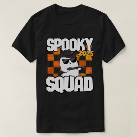 Spooky Squad 2025 - Halloween Cowboy Ghost T-Shirt (Design vorne)