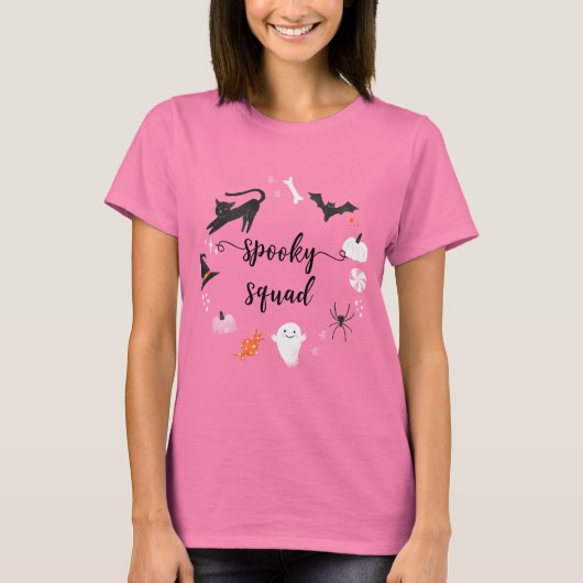 Spooky Squad Girl Geburtstagsfamilie T-Shirt (Vorderseite)