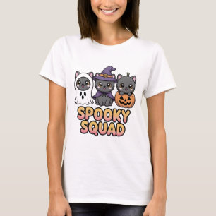 Spooky Squad Niedlicher Halloween Cats T - Shirt  