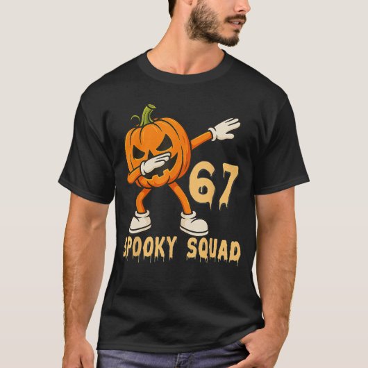 Spooky Squad Pumpkin 67 Halloween Meme 6 7 Numbers T-Shirt (Vorderseite)