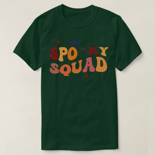 SPOOKY SQUAD Retro Groovy Cousin Crew Blumenghost T-Shirt (Design vorne)