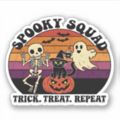 Spooky Squad Retro Halloween Design (Black Text) � Aufkleber (Vorderseite)