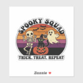 Spooky Squad Retro Halloween Design (Schwarzer Tex Aufkleber (Blatt)
