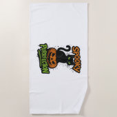 Spooky Squad Retro Halloween Design (Schwarzer Tex Strandtuch (Vorderseite)