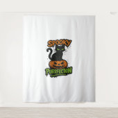 Spooky Squad Retro Halloween Design (Schwarzer Tex Wandteppich (Vorderseite)