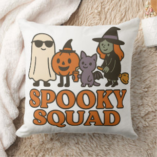 Spooky Squad Süße Hexe Geist Katze Kürbis Kissen