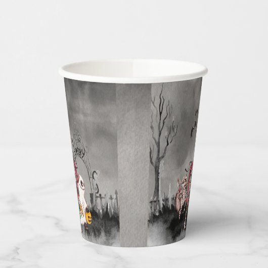 Spooky Stadt Trick oder Treaters Halloween Pappbecher (Links)