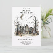 Spooky sterbend an Party Halloween Einladung (Stehend Vorderseite)