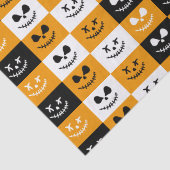 Spooky Stitch Face | Black Orange White Halloween Seidenpapier (Detail)