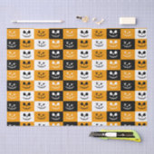 Spooky Stitch Face | Black Orange White Halloween Seidenpapier (Handwerk)