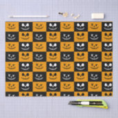 Spooky Stitch Face | Schwarz/Orange Halloween Seidenpapier (Handwerk)