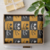 Spooky Stitch Face | Schwarz/Orange Halloween Seidenpapier (Geschenk)