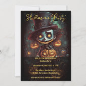 Spooky Stitched Mouth Halloween-Party Einladung (Vorderseite)