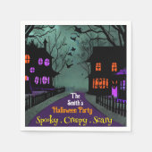 Spooky Street Custom Text Halloween Serviette (Vorderseite)