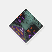 Spooky Street Custom Text Halloween Serviette (Ecke)