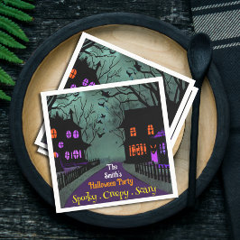Spooky Street Custom Text Halloween Serviette