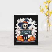 Spooky Study Team - Niedliche Halloween Skeleton T Karte (Gelbe Blume)