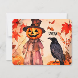 Spooky Stylish Flat Holiday Card Feiertagskarte
