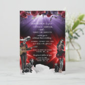 Spooky Sugar Skull Halloween Hochzeit Einladung (Stehend Vorderseite)