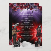 Spooky Sugar Skull Halloween Hochzeit Einladung (Vorne/Hinten)